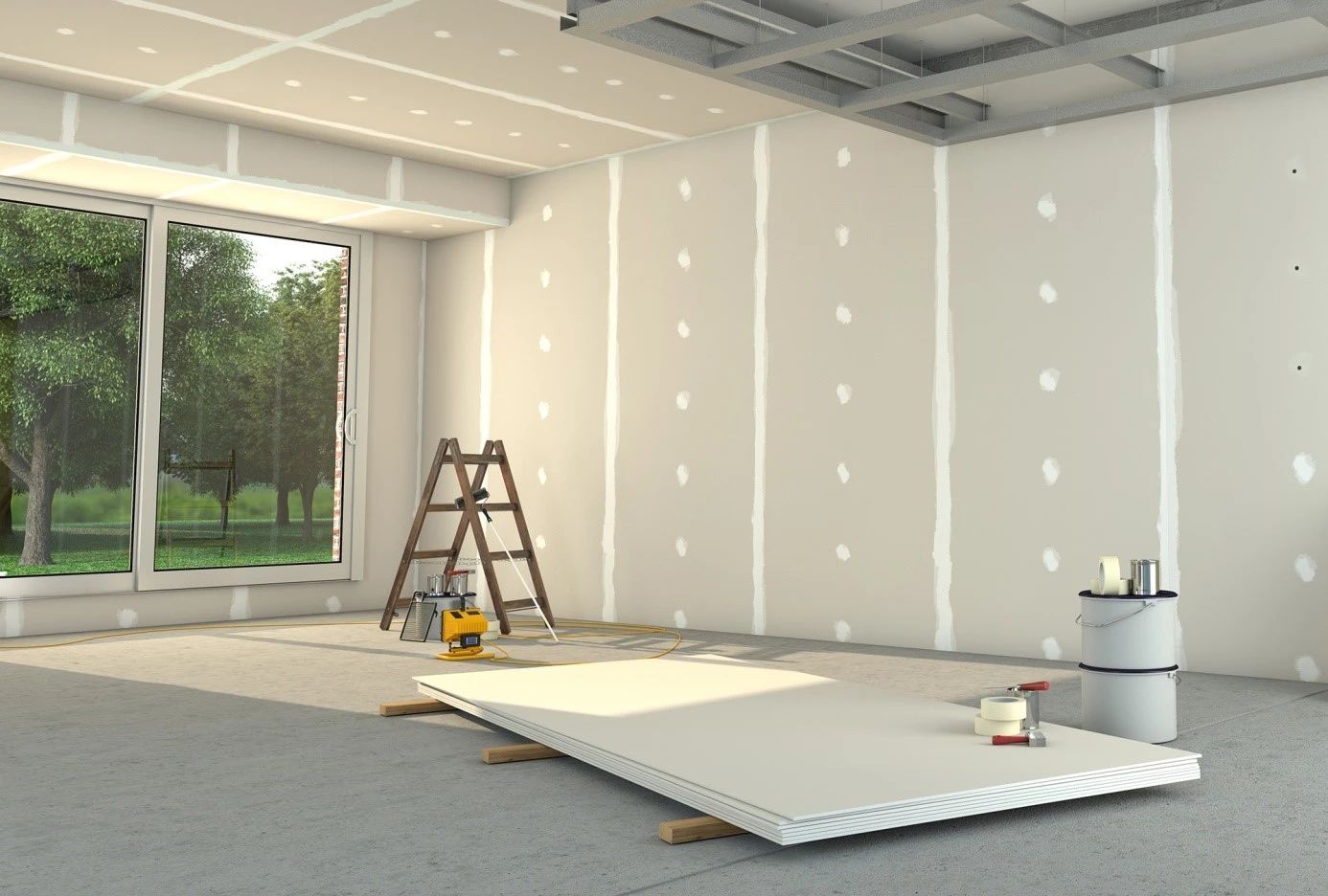 Монтаж на гипсокартон